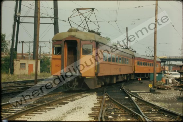 Orig. Slide Chicago S. Shore & S. Bend CSS 102 PCM Interurban Michigan City 1973