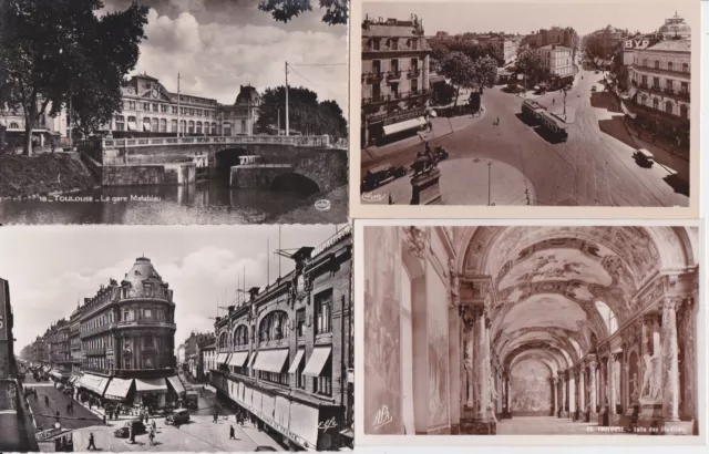 Lot 4 cartes postales anciennes TOULOUSE