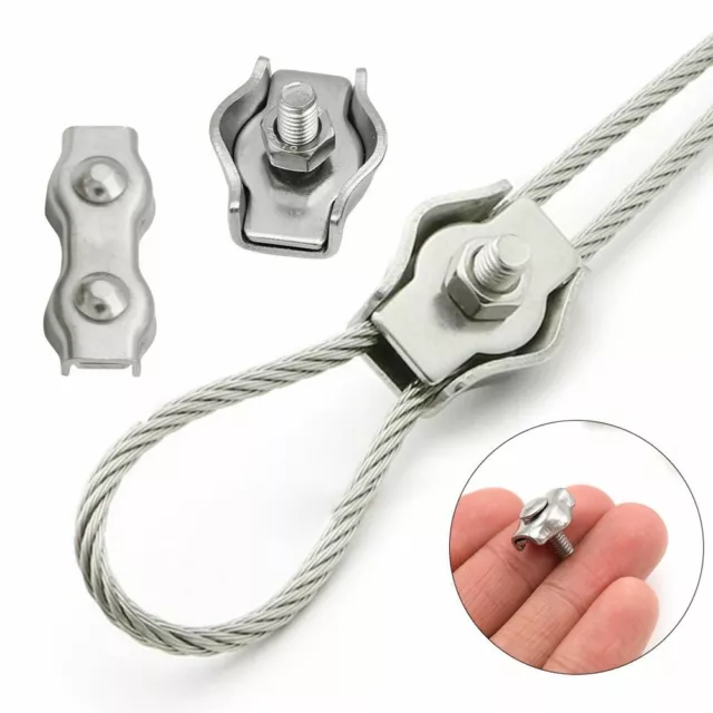 304 Stainless Steel 1/2-Post Bolt Clip Wire Rope Clips Fixing Tool Cable Clamp