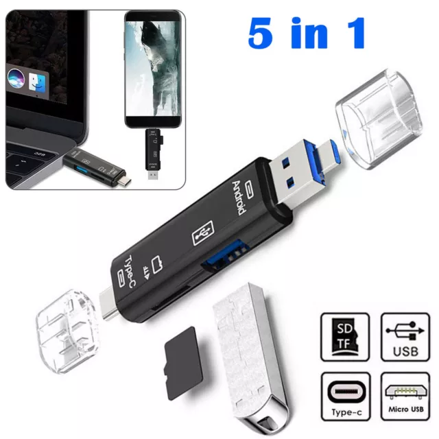 Lecteur de Carte mémoire USB/USBC 4 en 1 Carte Micro SD MS CF