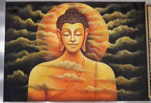 Buda Pintura Pintado a Mano Original Al Óleo en Lienzo Para Pared 96.5x66cm