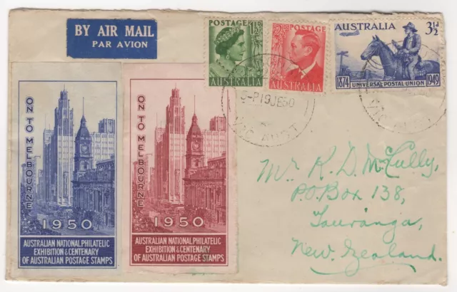 1950 Jun 19th. Air Mail. Melbourne to Tauranga, New Zealand.