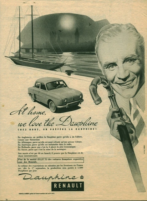 PUBLICITÉ ANCIENNE VOITURE Renault réalités 1960 issue de magazine EUR