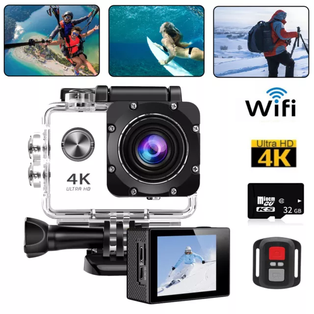 Wifi 1080P 4K Ultra HD Sport Action Camera DVR DV Waterproof Camcorder /32G Card