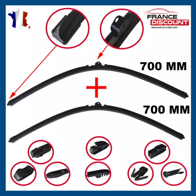 Balais d'Essuie Glace Plat Avant pour PEUGEOT 407 (6D_) de 2004 à 2011