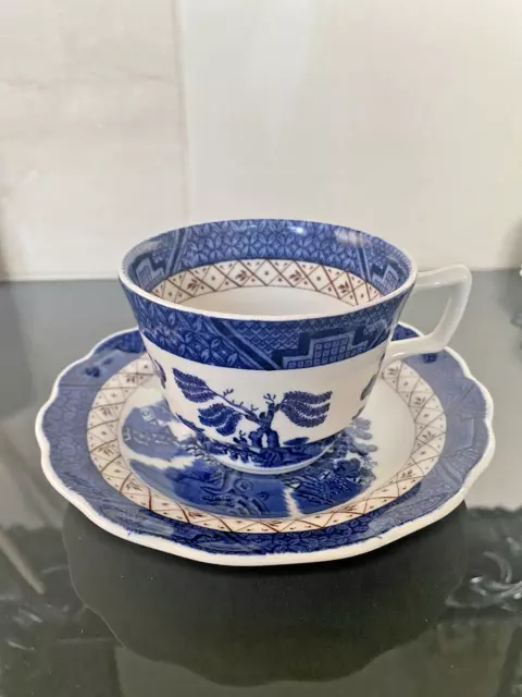 Booths ' Real Old Willow ' Cup & Saucer TC 1126 Royal Doulton Tableware cc 1981