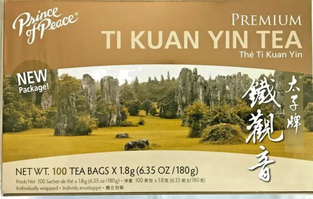 Prince of Peace Premium Ti Kuan Yin Tea 6.35 Oz/180g - 100 Tea Bags