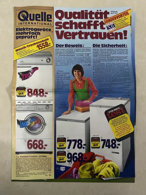 Quelle Elektrogeräte Versandhauskatalog 1977, Quelle Werbung  Prospekt 1977