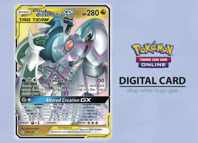  Arceus & Dialga & Palkia GX SM - Cosmic Eclipse NM/M - 156/236  : Toys & Games