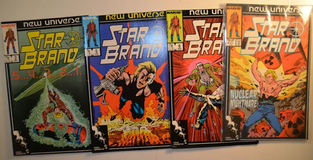 Star Brand Lot of 4 #2,5,6,8 Marvel Comics (1986) VF 1st Print Comic Books