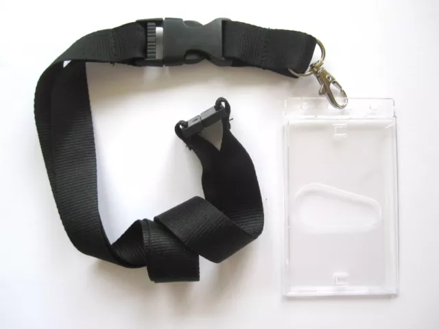 10 x Ausweishülle, Kartenhülle, EC Ausweishalter Schlüsselband, Lanyard schwarz