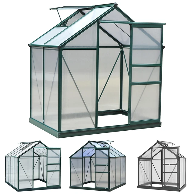 YRHome Gewächshaus Aluminium 340x180x195cm - Begehbar Mit Dachfenster