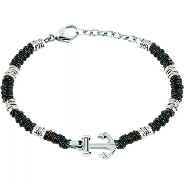 Bracelet Homme Sector No Limits SADQ41 en Acier Inoxydable Bracelet Noir Argent