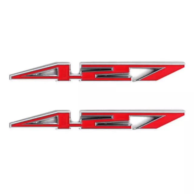 2Pcs 427 Aluminum Emblem Sticker Badge Decal For Chevy Corvette ZR1 Z06-C6 CI