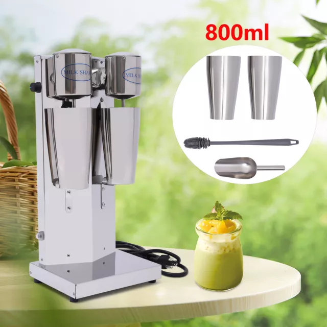 Commercial Milkshake Mixers Double-Head Electric Milk Shakers 800ml Bar Blenders