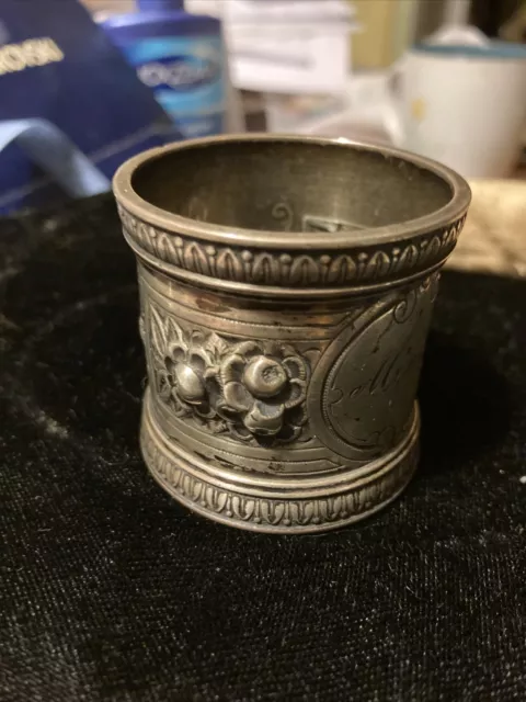 Antique Sterling W&H 228 S, Victorian Napkin Ring Ornate High End Wealthy 19C