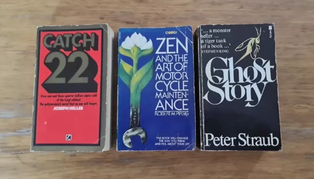 📚 VINTAGE BOOK JOB LOT 1980s Original Movie Books Zen, Catch 22, Ghost Story