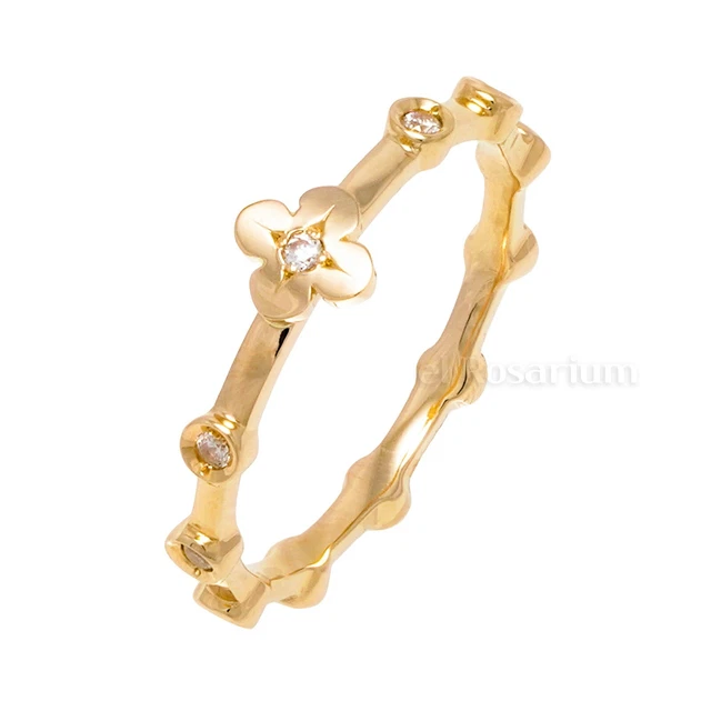 Rosary Ring PR118-30 10K Real Solid Gold Catholic Christian Ring (US 4 ~ 11)