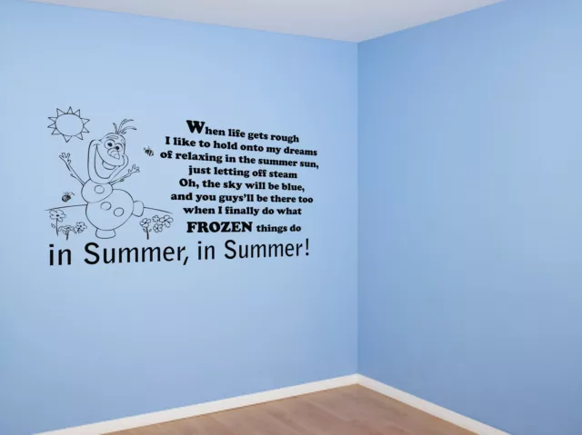 In Summer Lyrics Olaf Frozen Wall Sticker - Quote -  Vinyl Mural Decal Transfer