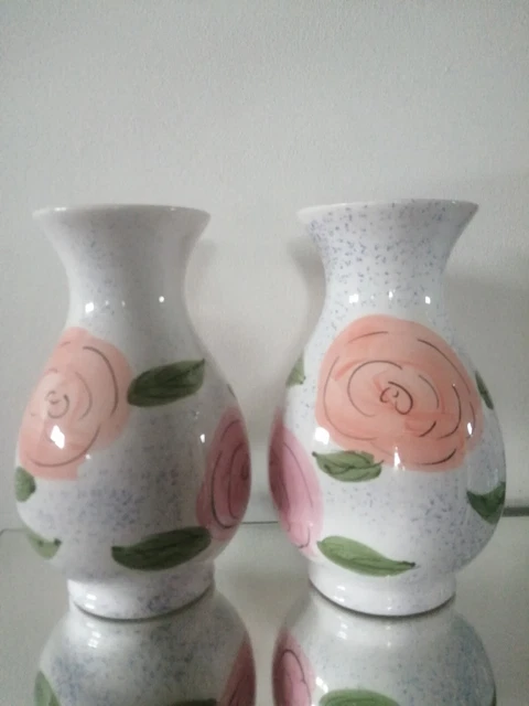 2 xRoyal Norfolk Speckled Ceramic Rose Vase 20cm