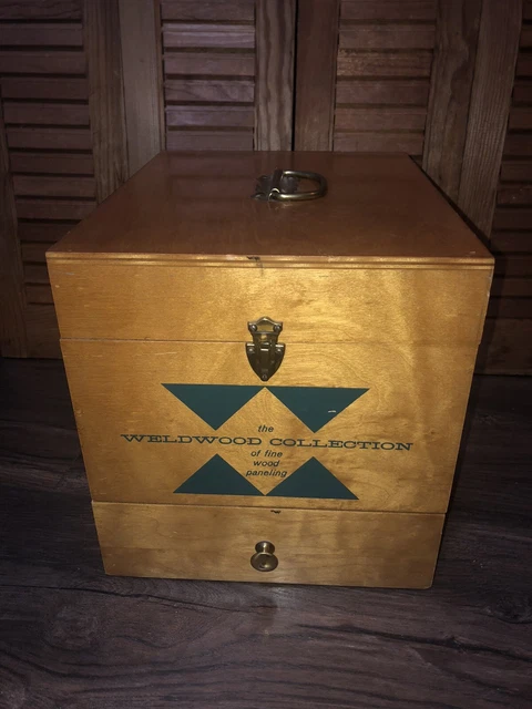 Antique Wood Drawer Storage Bin Case WELDWOOD COLLECTION box Salesman Display