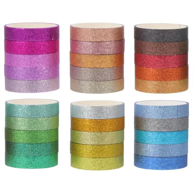 30 Rolls Glitter Washi Tape Self-Adhesive Child Glue Crafts