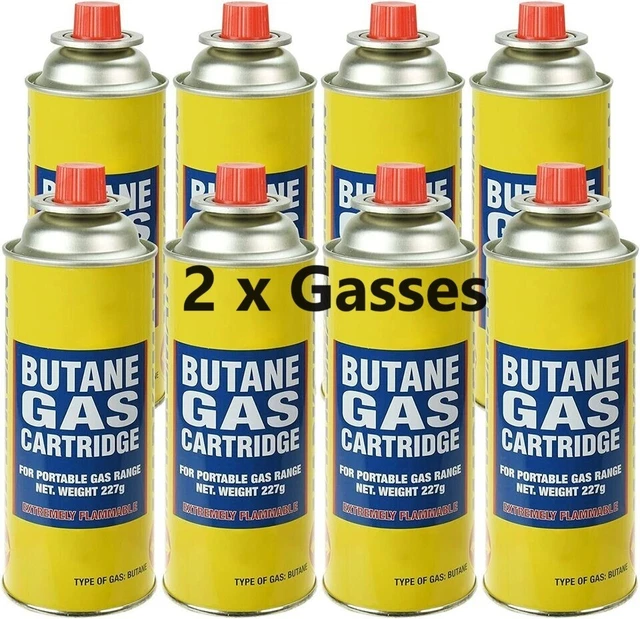 2 X BUTANE GAS BOTTLES CANISTERS FOR PORTABLE STOVES COOKERS GRILL