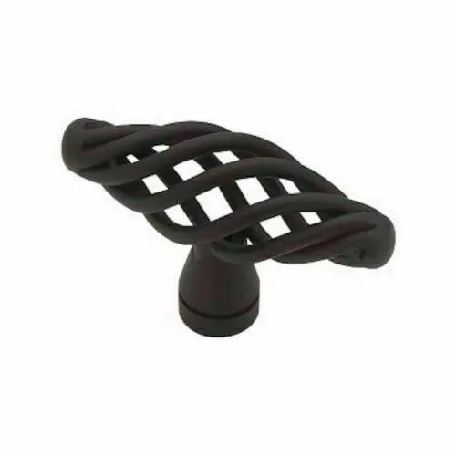 LIBERTY Birdcage 2" Flat Black Small Oval Knob, Forged Iron Style, Lot of THREE