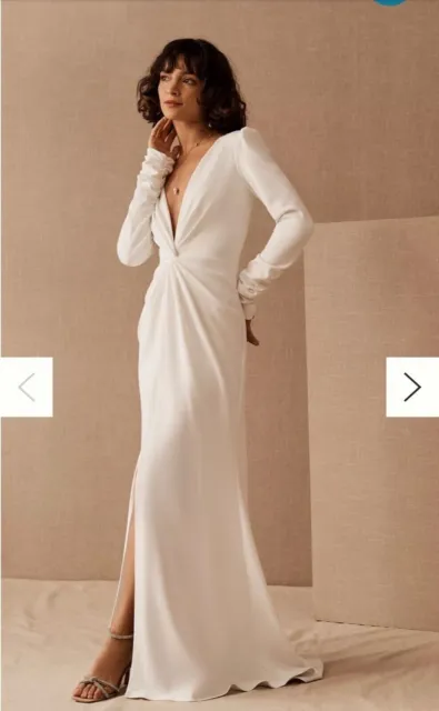 Tadashi Shoji Dawson Gown Designer Unique Wedding Dress Brand New Size 10/12