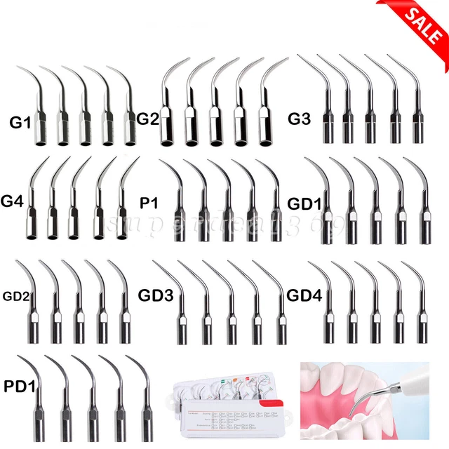 18 TYPES DENTAL Ultrasuoni Scaler Punte Scaling Perio Tips Fit EMS /DTE Satelec EUR 5,52 - Foto 3