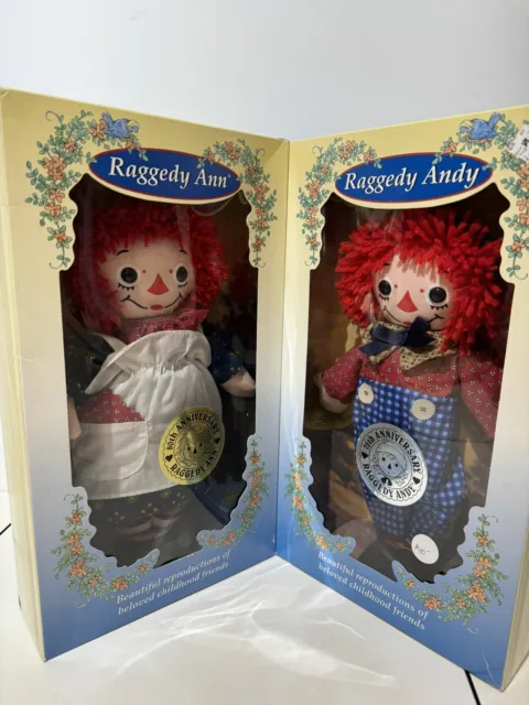Hasbro Raggedy Ann & Andy 12" Dolls 75th & 80th Anniversary NRFB MIB