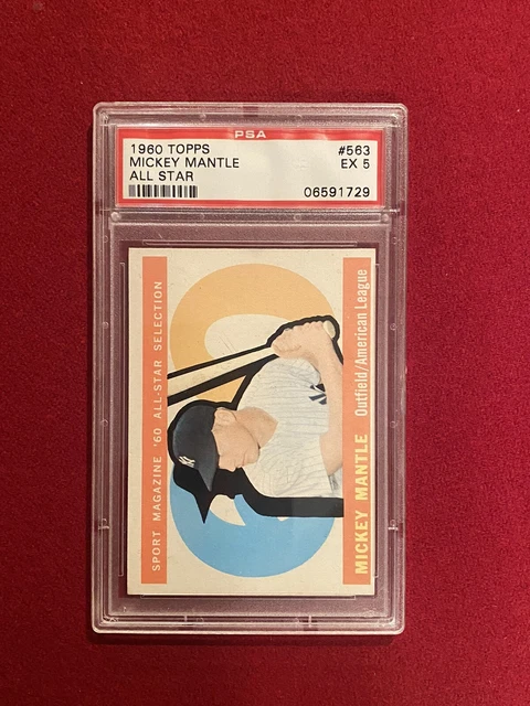 1960 Topps Mickey Mantle All Star #563- PSA 5 EX NY Yankees 1960 Topps Mickey Mantle All Star #563- PSA 5 EX NY Yankees