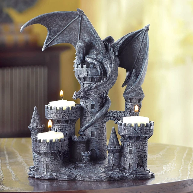 Home Decorative Indoor Dragon And Castle Candle Holder