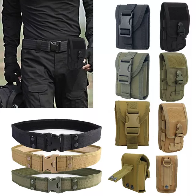 Tactical Molle Sac De Téléphone Portable Sac Ceinture Fanny Pack + Ceinture À