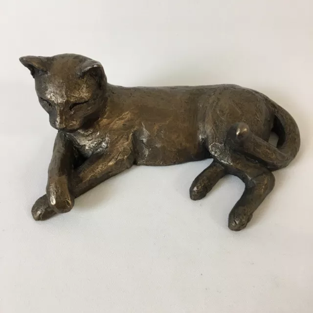 Frith Bronze Effect Cat Sculpture Tinkerbelle With Original Label On Base B34