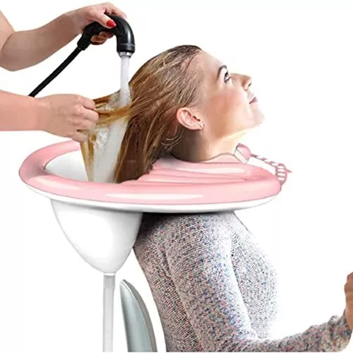 Inflatable Shampoo Basin and Portable Shampoo Bowl with Air Pump Hair White