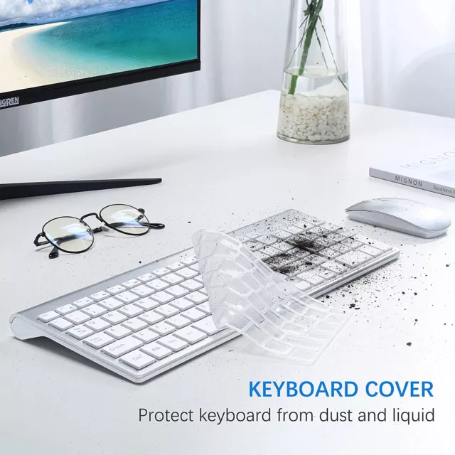 Wireless Keyboard and Mouse Ultra Slim Combo, TopMate 2.4G Silent Compact USB Mo