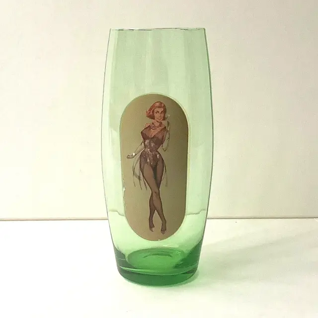 Vintage 1950/60s Peek A Boo Pin Up Girl Kitsch Drinking Glass