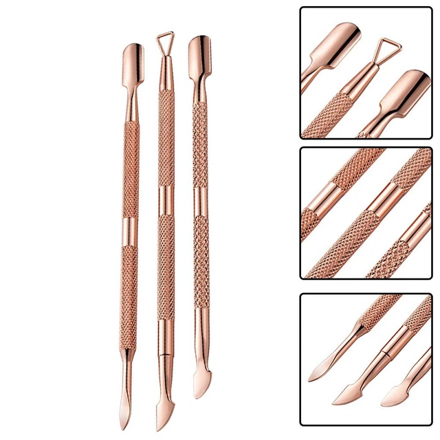 1/3 Styles Cuticule Poussoir Gel Clou Verni Détachant Éplucheur Grattoir Inox