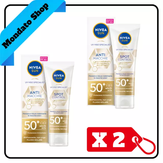 Nivea Sun Crema Uv Viso Lumionous 630 Anti Macchie Spf 50+  40 Ml   (X2)