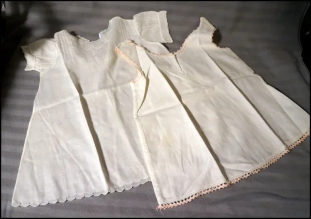 Vintage 1940s Baby/Toddler/Doll Cloths Batiste Cotton Dress and Slips #S098