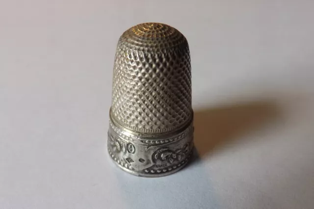 French Solid Silver Thimble Birds And Flower Design 2.5Cms (4174) 2