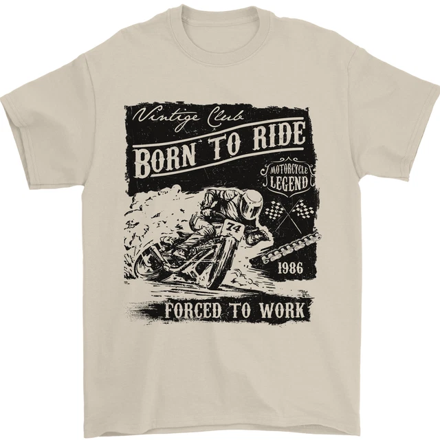 Cafe Racer Biker Moto Uomo T-Shirt 100% Cotone