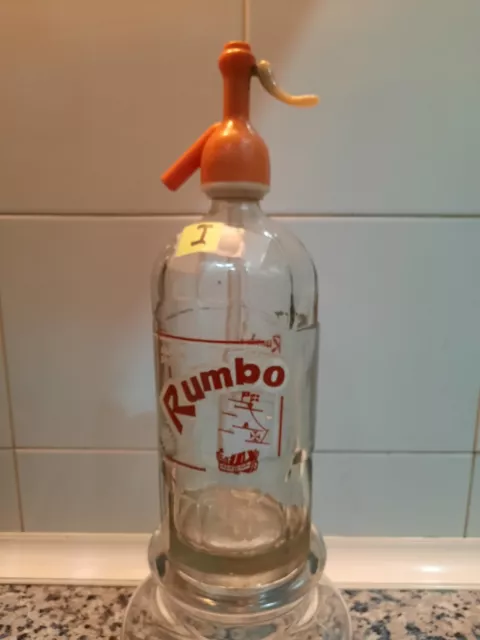 SIPHON RUMBO (I) SODA colección  AGUA DE SELTZ botella de cristal SIFON clásico
