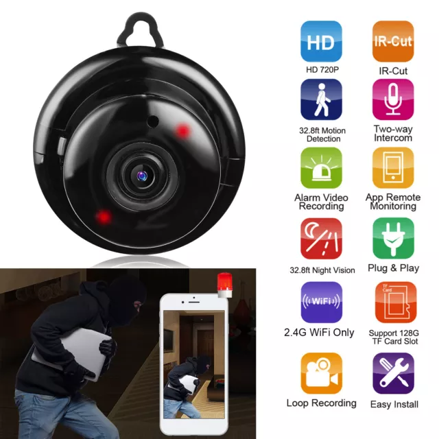 WiFi IP Security Camera Wireless Night Vision Mini Webcam Home Pet Baby Monitor