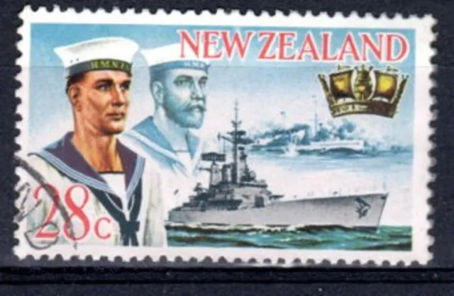 QE11 NEW ZEALAND SG. 886w  28 CENT WATERMARK SIDEWAYS INVERTED '1939 SAILORS AND
