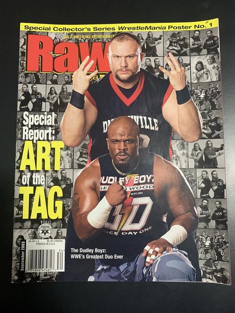 SEPTEMBER 2003 WWE Raw Wrestling Magazine Buba Ray Devon Dudley Boyz W ...
