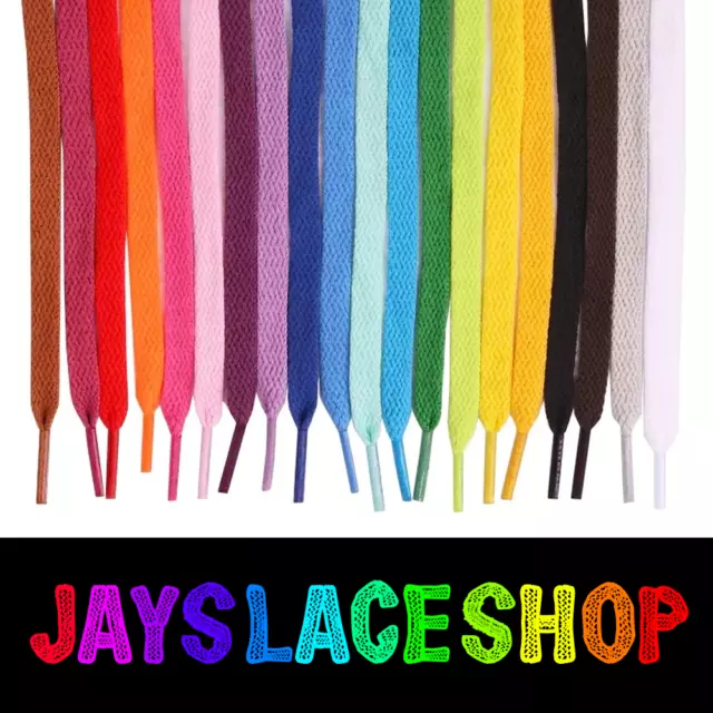 SHOE LACES FLAT - MENS, WOMENS, KIDS TRAINERS - Multiple Colours 60/90/120/150cm 2