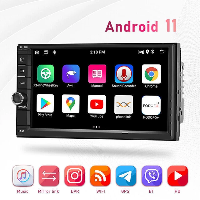 7" Digital Android 11 Double DIN Car Stereo Receiver FM Radio WIFI MP5 Player