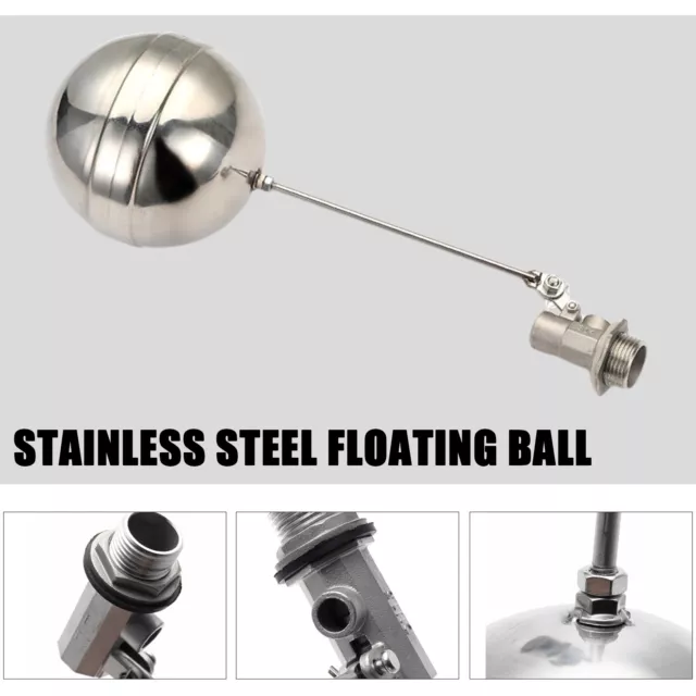 Stainless Steel DN15 1/2" Floating Ball Valve Adjustable Water Level Tank Tool